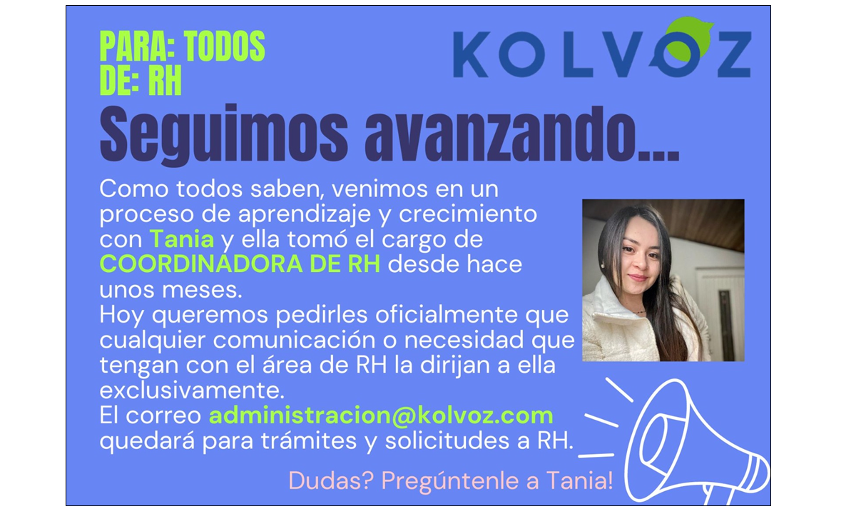 ¿Necesitas a RH?. Todo lo puedes resolver con ¡TANIA!