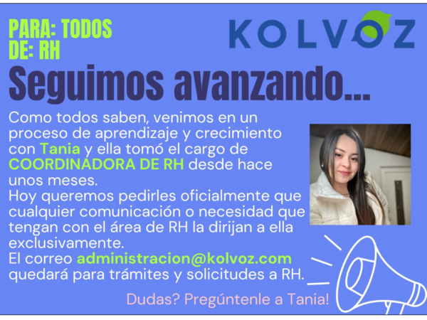 ¿Necesitas a RH?. Todo lo puedes resolver con ¡TANIA!