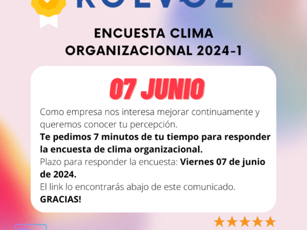 ENCUESTA DE CLIMA ORGANIZACIONAL 2024-1