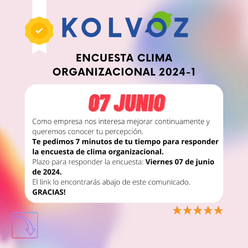 ENCUESTA DE CLIMA ORGANIZACIONAL 2024-1